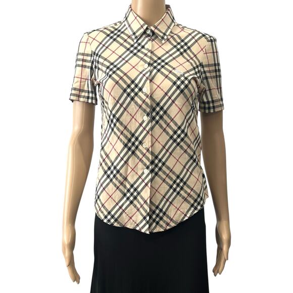 Burberry Nova Check Button-Up Polo - Picture 1 of 7